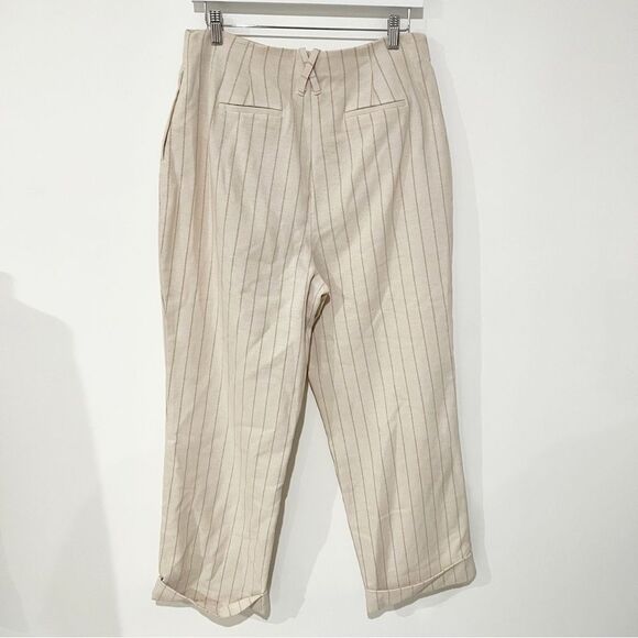 NWOT Anthropologie Significant Other Emery Cotton Blend Stripes Pleated Pants - Picture 9 of 13